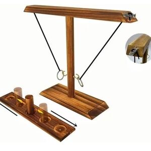 Premium Handmade Wooden Ring Toss Game Set Table Picnic Family Party Skill